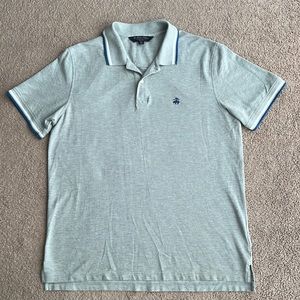 Brooks Brothers Gray Polo Shirt with Blue Accents